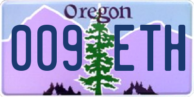 OR license plate 009ETH