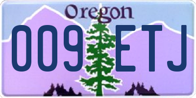 OR license plate 009ETJ
