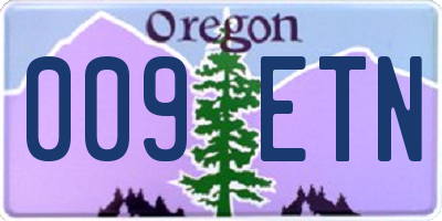 OR license plate 009ETN