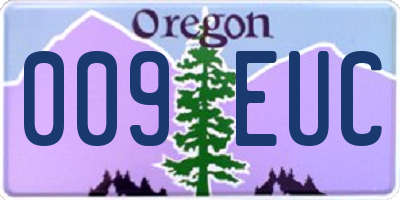 OR license plate 009EUC