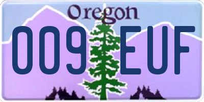 OR license plate 009EUF