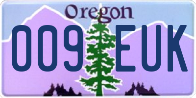 OR license plate 009EUK
