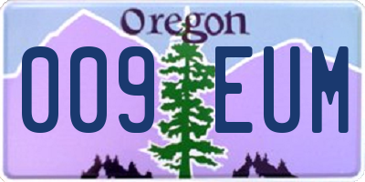 OR license plate 009EUM