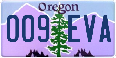 OR license plate 009EVA