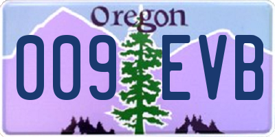 OR license plate 009EVB