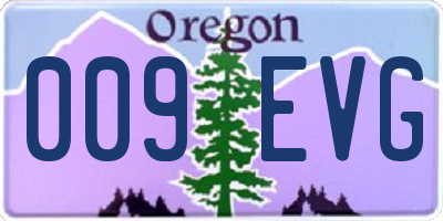 OR license plate 009EVG