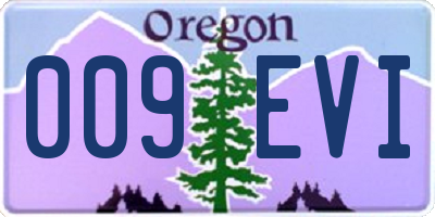 OR license plate 009EVI