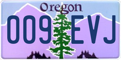 OR license plate 009EVJ