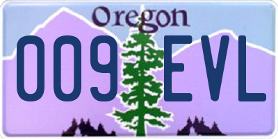 OR license plate 009EVL