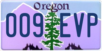 OR license plate 009EVP