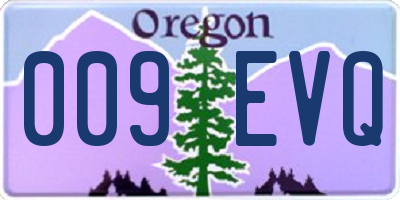 OR license plate 009EVQ