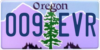 OR license plate 009EVR