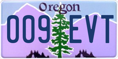 OR license plate 009EVT