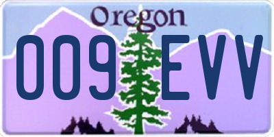 OR license plate 009EVV