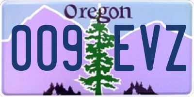 OR license plate 009EVZ