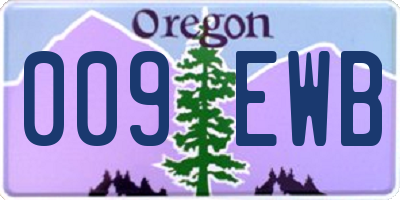 OR license plate 009EWB