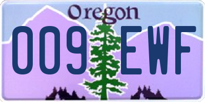 OR license plate 009EWF