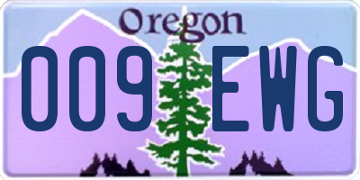 OR license plate 009EWG