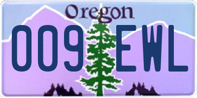 OR license plate 009EWL