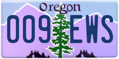 OR license plate 009EWS