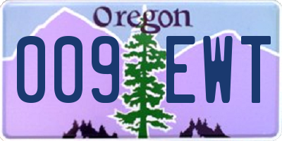 OR license plate 009EWT