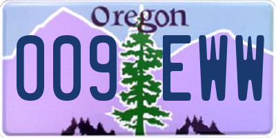 OR license plate 009EWW
