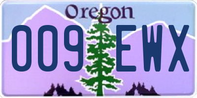 OR license plate 009EWX