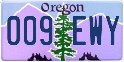 OR license plate 009EWY