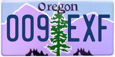 OR license plate 009EXF