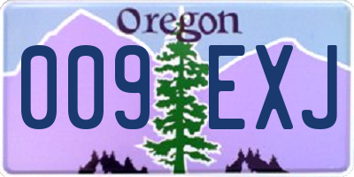 OR license plate 009EXJ