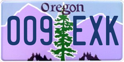 OR license plate 009EXK
