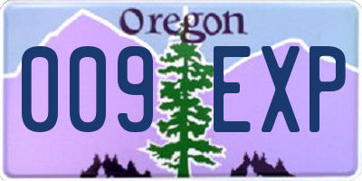 OR license plate 009EXP