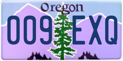 OR license plate 009EXQ