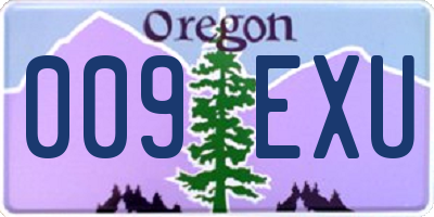 OR license plate 009EXU