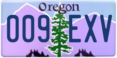OR license plate 009EXV