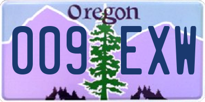 OR license plate 009EXW