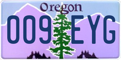 OR license plate 009EYG