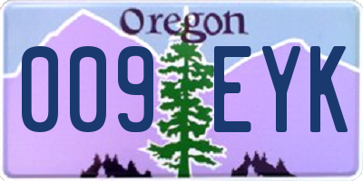 OR license plate 009EYK