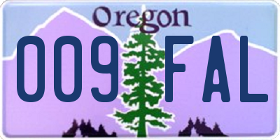 OR license plate 009FAL