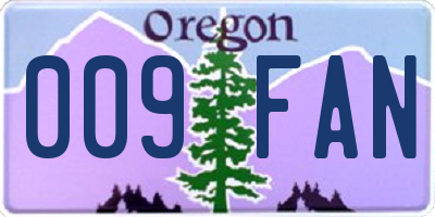 OR license plate 009FAN