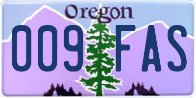 OR license plate 009FAS