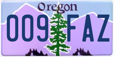 OR license plate 009FAZ