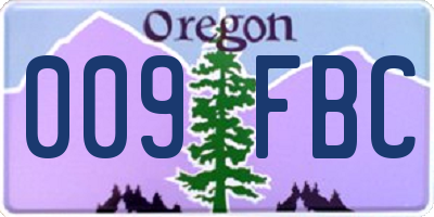 OR license plate 009FBC