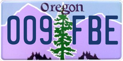OR license plate 009FBE