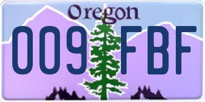 OR license plate 009FBF