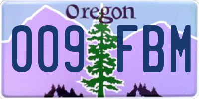 OR license plate 009FBM