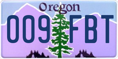 OR license plate 009FBT