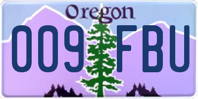 OR license plate 009FBU
