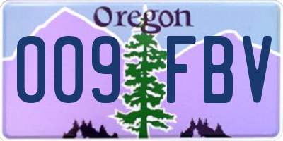 OR license plate 009FBV