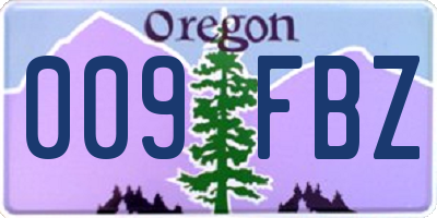 OR license plate 009FBZ